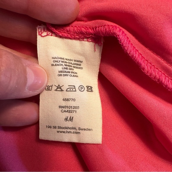 H&M | Women's Pink Shimmer Threads Asymmetrical A-Line Dress Size 6 - Picture 13 of 14